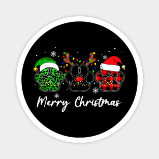 Christmas Dog Paws Dog Merry Christmas Magnet